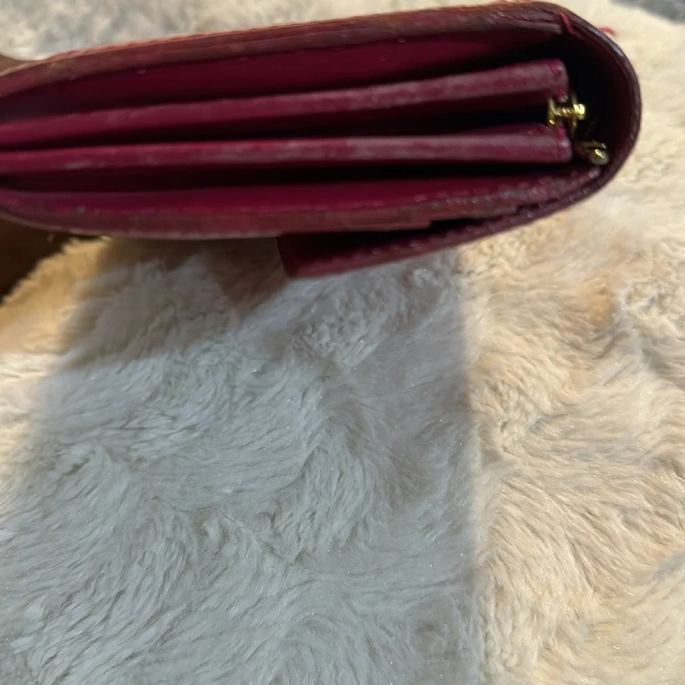 Vintage Louis Vuitton Fire Truck Red Monogram Vernis Long Sarah Wallet - Picture 15 of 16